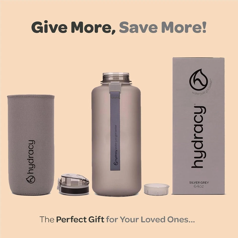 Элегантная бутылка для воды 64 унции с маркером времени, заваривателем фруктов и неопреновым рукавом - Изображение 4 из 4