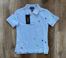 POLO RALPH LAUREN NWT Blue Paint-Splatter Polo Shirt Boy's Size 4/4T s/s NEW
