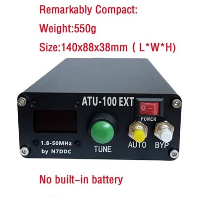 Compact ATU-100 Antenna Tuner by N7DDC 7x7 0.96 Inch OLED