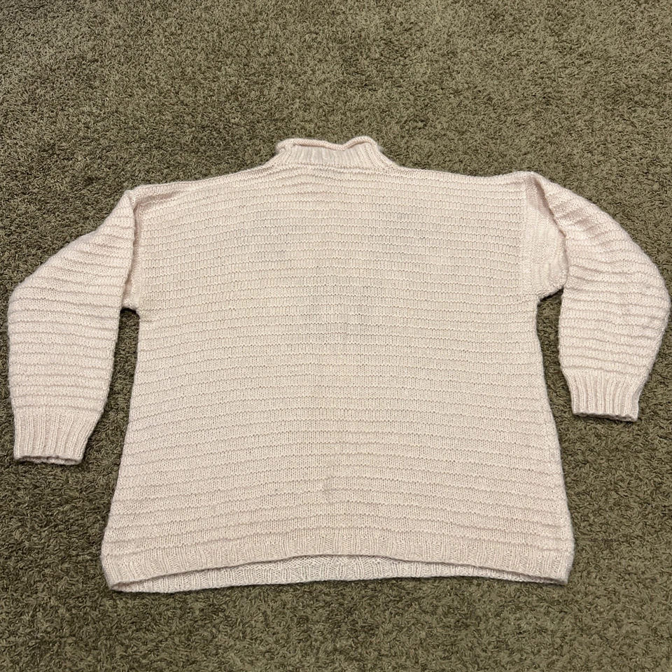 Винтажный женский свитер Maggie Lawrence 22/24 акриловый розовый вязаный крючком Cottagecore B20 - Изображение 3 из 3