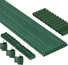 62Pcs Garden Stakes Kit: Includes 20 Sets of Fiberglass Plant Sticks Supports & 