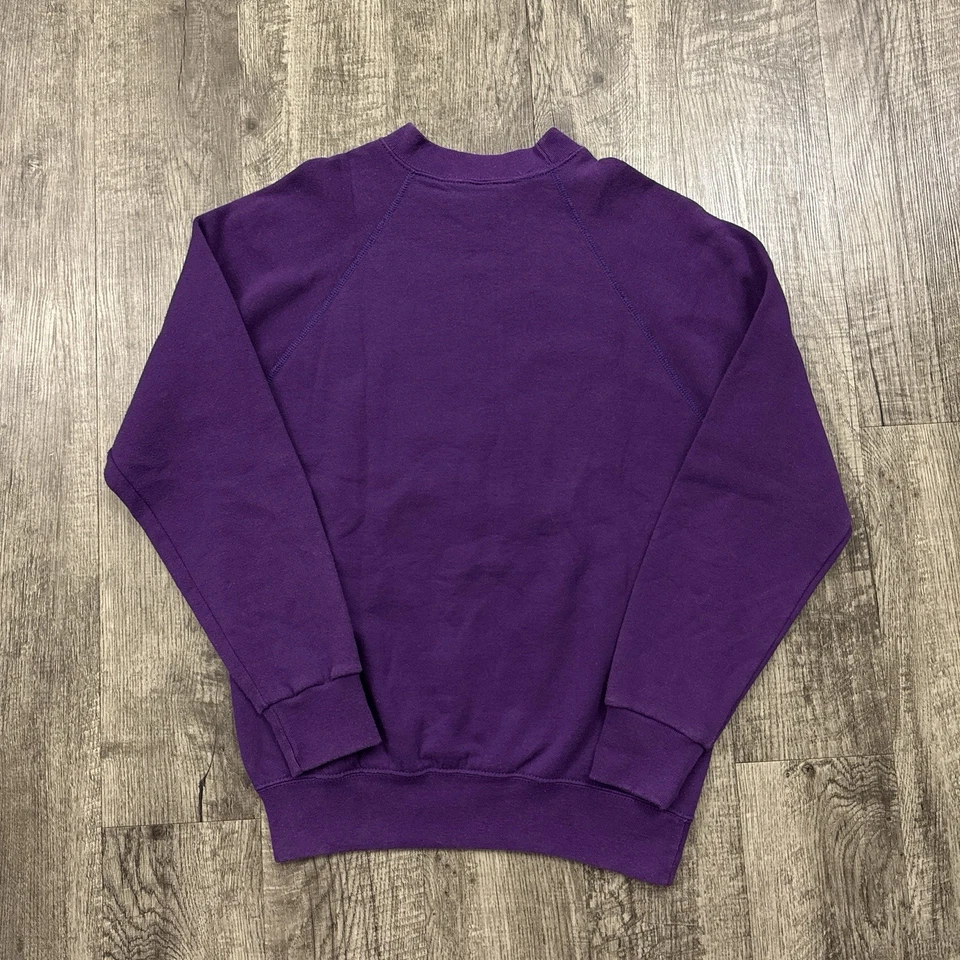 Vintage 80s Soffe Western Carolina Catamounts College Sweatshirt Purple L - Image 2 of 4