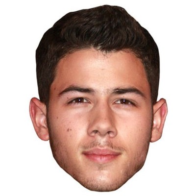 Nick Jonas Promi Maske, flaches Kartengesicht, Kostüm Maske