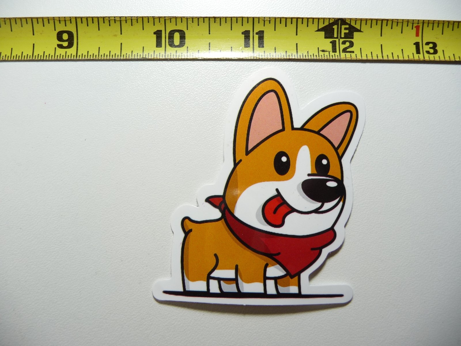 Cute Corgi Dog Happy Scarf Tongue Decal Sticker for Laptop Pet Lovers