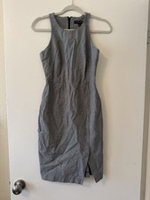 Banana Republic Women's Size 0 Sleeveless Dress- Black & White Houndstooth Plaid