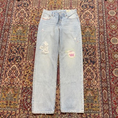Levis 501 150th Anniversary Edition Light Wash Custom Patchwork Jeans Size 27x32