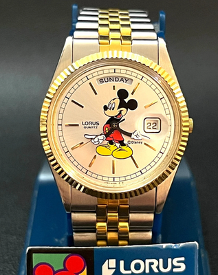 【ヴィンテージ】1955年 Mickymausmagazin 天然石付録付き Vintage Lorus Seiko Mickey Mouse Presidential Watch | Disney | Day