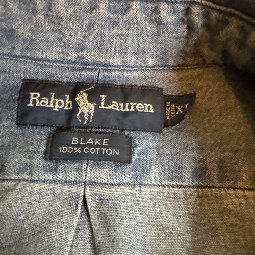 Vintage Polo Ralph Lauren Blake Denim Button Shirt Herren Gr. XL Relaxed Fit - Bild 2 von 9