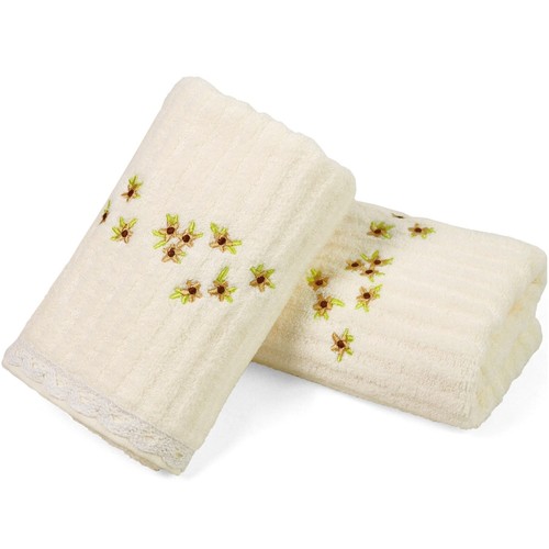 Floral Hand Towels Set of 2 - Quick Dry Soft Cute Bathroom Kitchen Towels, Su...