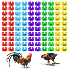 100 Pcs Chicken Leg Bands 5 Color Numbered Chicken Leg Rings Identification B...