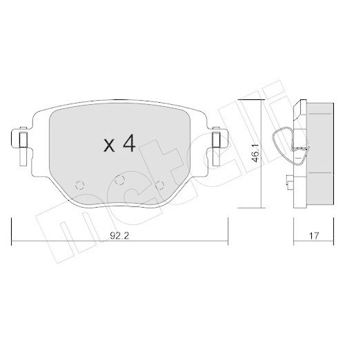 Plaquettes de frein Metelli 22-1246-0 auto pour frein à disque Opel Peugeot