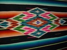 HUGE OLD VINTAGE MEXICAN SALTILLO WOOL BLANKET WONDERFUL DRAMATIC COLORS 79 X 38 — photo 6