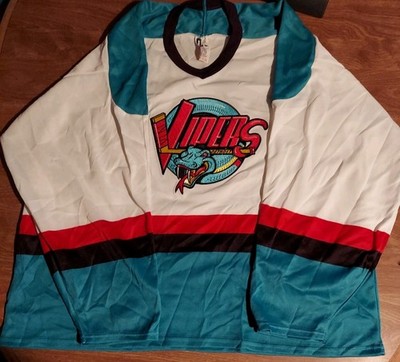 Vintage Bauer IHL Detroit Vipers Hockey Jersey Size M White - 90s