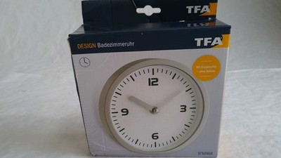 TFA Dostmann Wanduhr Weiß/Silber 9,9x17,2x6,6 cm Funkgesteuert Mit 2 Alarmen