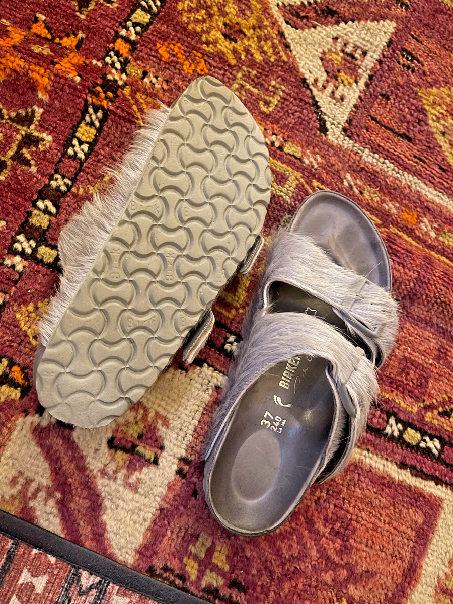Rick Owens Birkenstocks Pony Hair Fur Arizona Sandals Size 37 | eBay