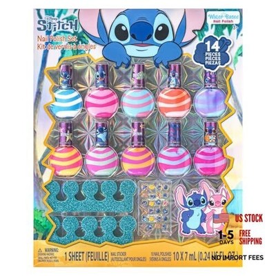 10 Piece Swirl Nail Polish Set, Water-Based Peelable with Glittery, Stitch