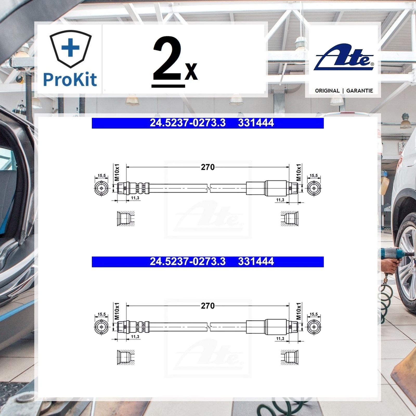 2x ORIGINAL® Ate Bremsschlauch Vorne Audi A6 Avant , A6 , 100 , 100 Avant
