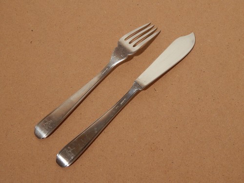 VINTAGE ART DECO BROGGI MILANO SET 12 POSATE PESCE ALPACCA ARGENTATE - Imagen 2 de 13