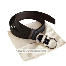 Ferragamo Horseshoe buckle Silver +Reversible Black /Brown length 120 cm