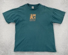 Vtg Eagle Products Mens XL Green Single Stitch USA Made  Shirt Angel Fire NM 90s