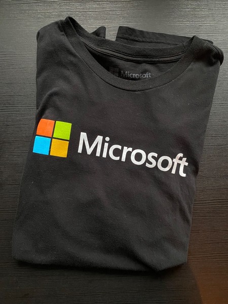 Microsoft Logo T-Shirt Black Size XL Official Tech Company Shirt Cotton