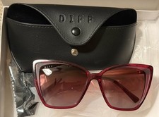 BNIB Diff Eyewear Becky II Sunglasses in Burgundy - Shimmer