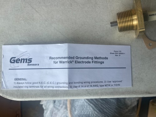 Warrick Controls 3E1B 1" NPT Fitting, 1 Probe Liquid Level Gems Sensor - Picture 3 of 9