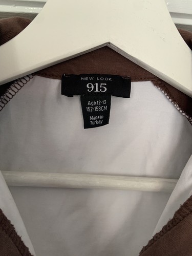 **New Look** Brown/White - Kid’s Cropped T-Shirt - Age 12-13 - Great Condition - Picture 3 of 3