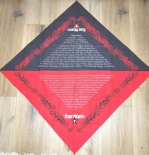 Fort Worth Texas Bandana Past  Present Red  Black Excellent Condition 28"x28"