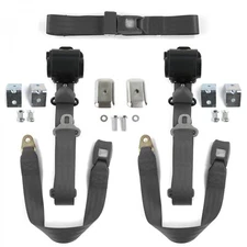 Ford Falcon 1966 - 1970 Standard 3pt Charcoal Retractable Bench Seat Belt Kit w/