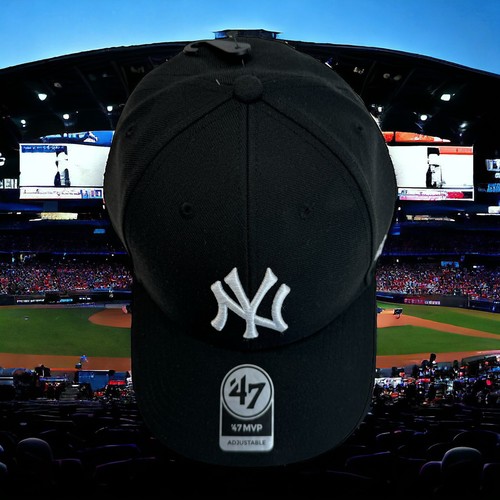 47 MARCAS Licencia Oficial Yankees MVP Gorra Negra Ajustable MLB Unisex Sombrero - Imagen 5 de 19
