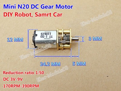 DC3V~6V N20 precision geared motor Pure steel gear motor For Robot Smart car