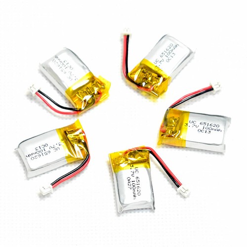 5pcs 3.7V 100mAh 20C LiPo Battery PH1.25 plug for RC Mini Drone Mirco Helicopter - Picture 9 of 10