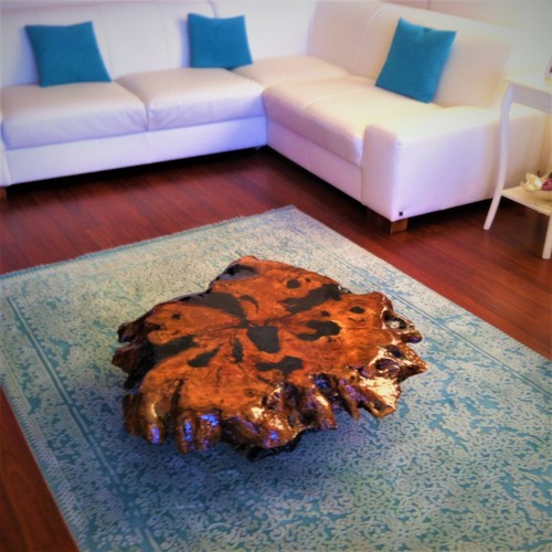 Large Olive Wood Rustic Coffee Table, Live Edge Unique Handmade Coffee Table - Picture 4 of 16