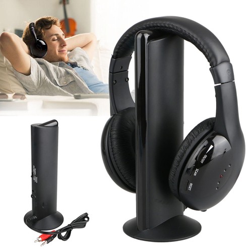 5 in 1 Headset Drahtlose Kopfhörer Schnurloses RF-Mikrofon für PC TV CD DVD MP3 - Bild 5 von 9