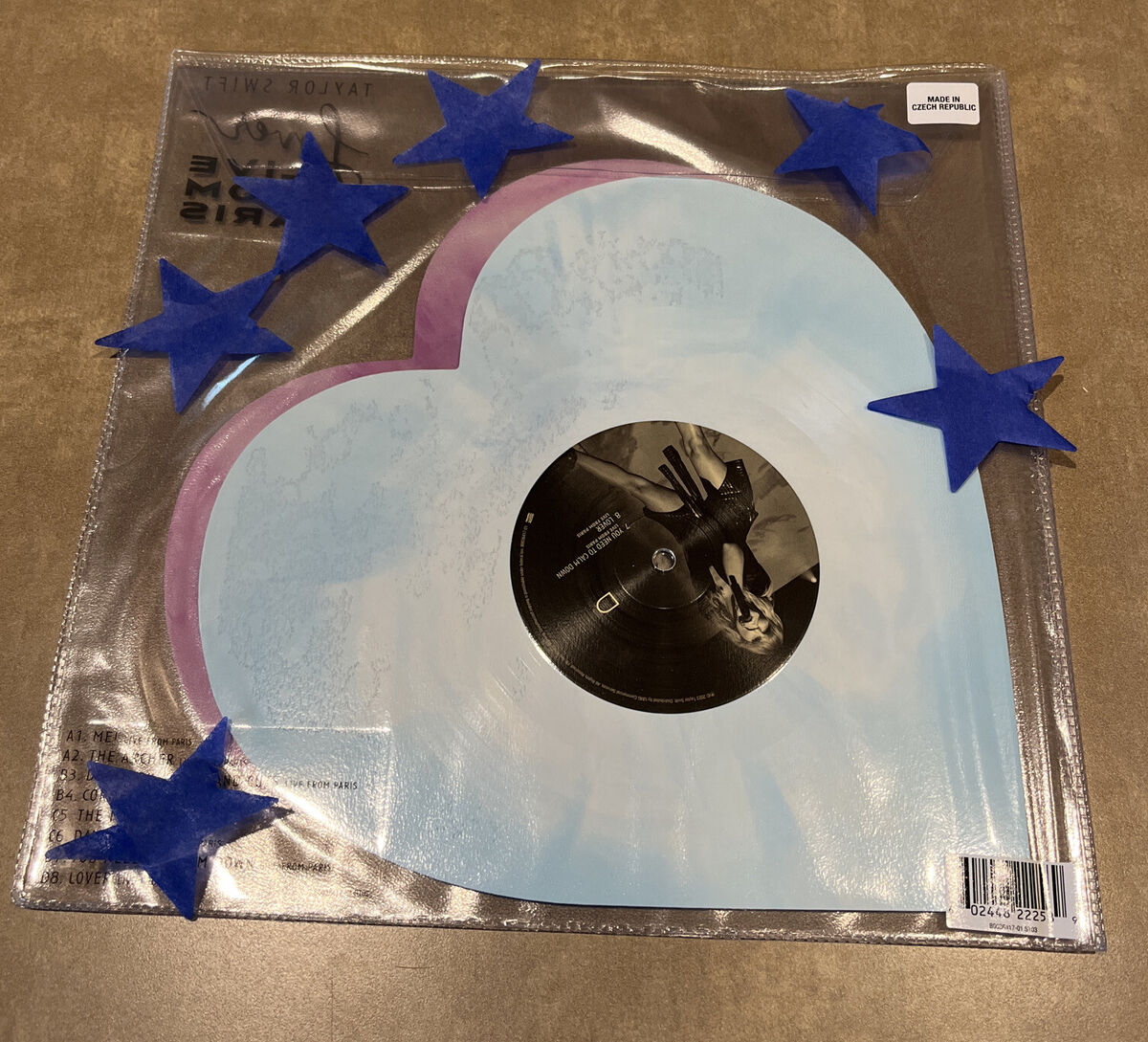 Taylor Swift - Lover (Live From Paris) Original Pink & Blue Heart Shaped Vinyl