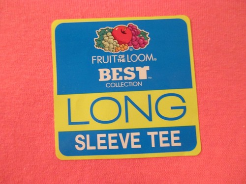 T-shirt manica lunga rosa tinta unita FRUIT OF THE LOOM taglia L 10-12 nuova senza etichette - Foto 5 di 10