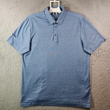 Travis Mathew Polo Shirt Men XL Short Sleeve Pima Cotton Blend Textured Blue EUC