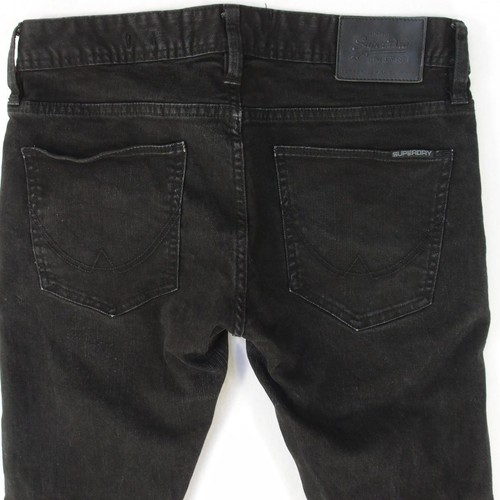 Mens SuperDry SKINNY Stretch Slim Skinny Black Jeans W31 L32 - Picture 3 of 8