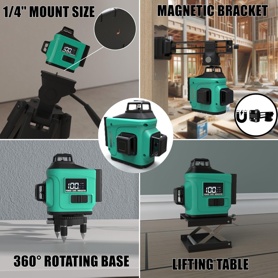 Self-leveling Laser Level 3D Horizontal Vertical Cross Line Laser Level ...