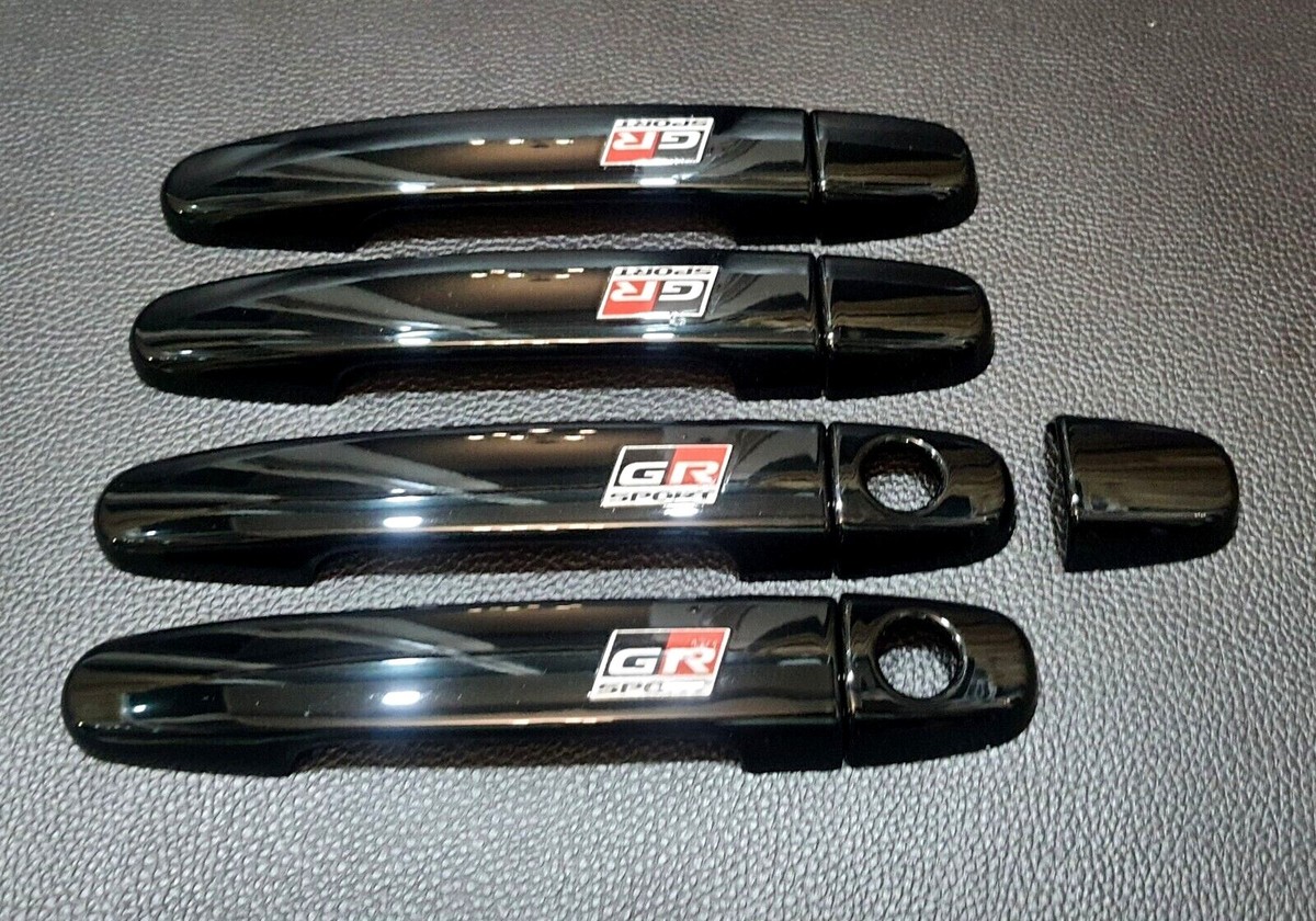 4 DOOR HANDLE COVER GLOSSY BLACK GR FOR TOYOTA HILUX VIGO FORTUNER
