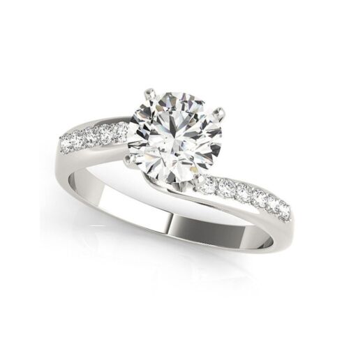 0.75 Ct Natural Round Diamond Engagement Wedding Ring 950 Solid Platinum Size 5 - Picture 1 of 5