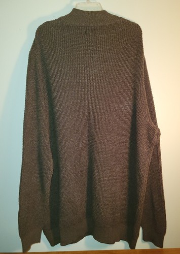 New Croft & Barrow Size 3XB Sweater Big & Tall Green Mock 3 Button Neck Cotton - Picture 2 of 5