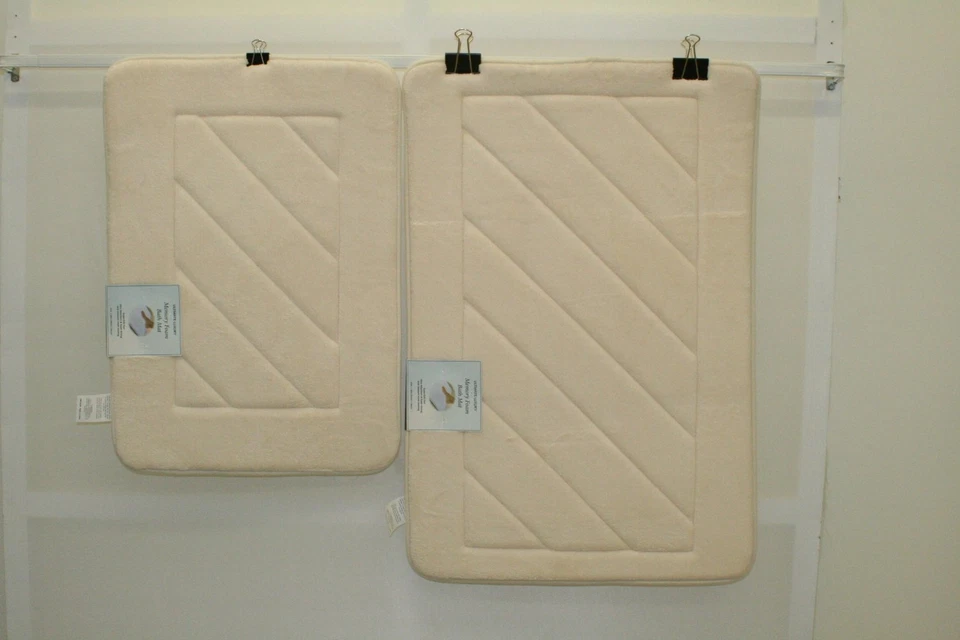 Alfombra de baño de espuma viscoelástica súper felpa a rayas diagonales varios tamaños y colores Foto 3 de 4