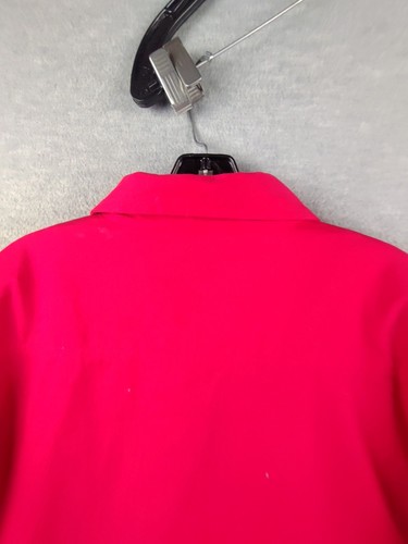 Quacker Factory Womens Jacket Medium M Red Denim Button Up Beaded Floral Boxy - Picture 11 of 11