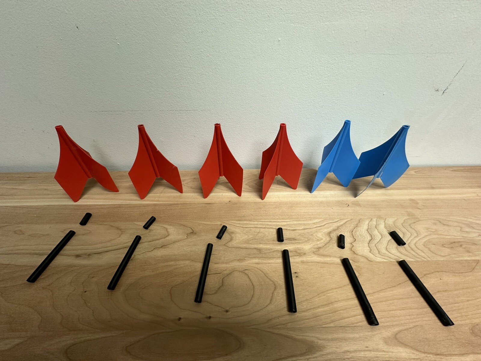 Set of 6 Original Vintage Lawn Darts Jarts Fins And Plastic Parts Only