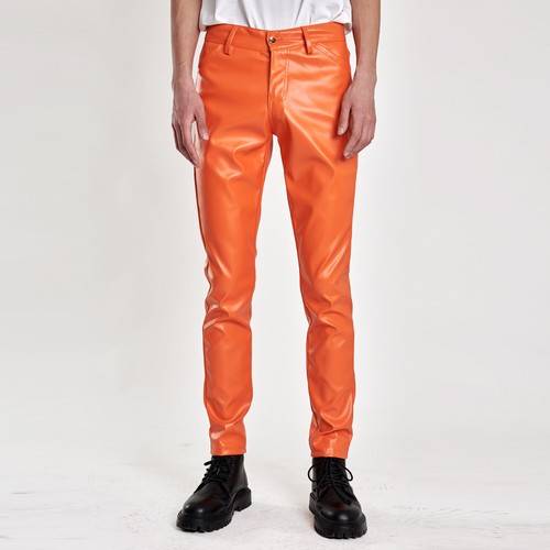 Thin Leather Pants for Men's Elastic Slim Fit Breathable Leather Pants for Men's - Picture 3 of 11