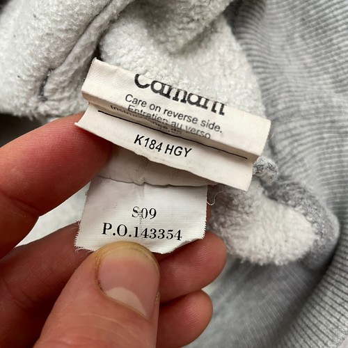 Carhartt K184 Vintage Felpa con Cappuccio Uomo Grande Grigio Coulisse Pullover Logo - Foto 11 di 16