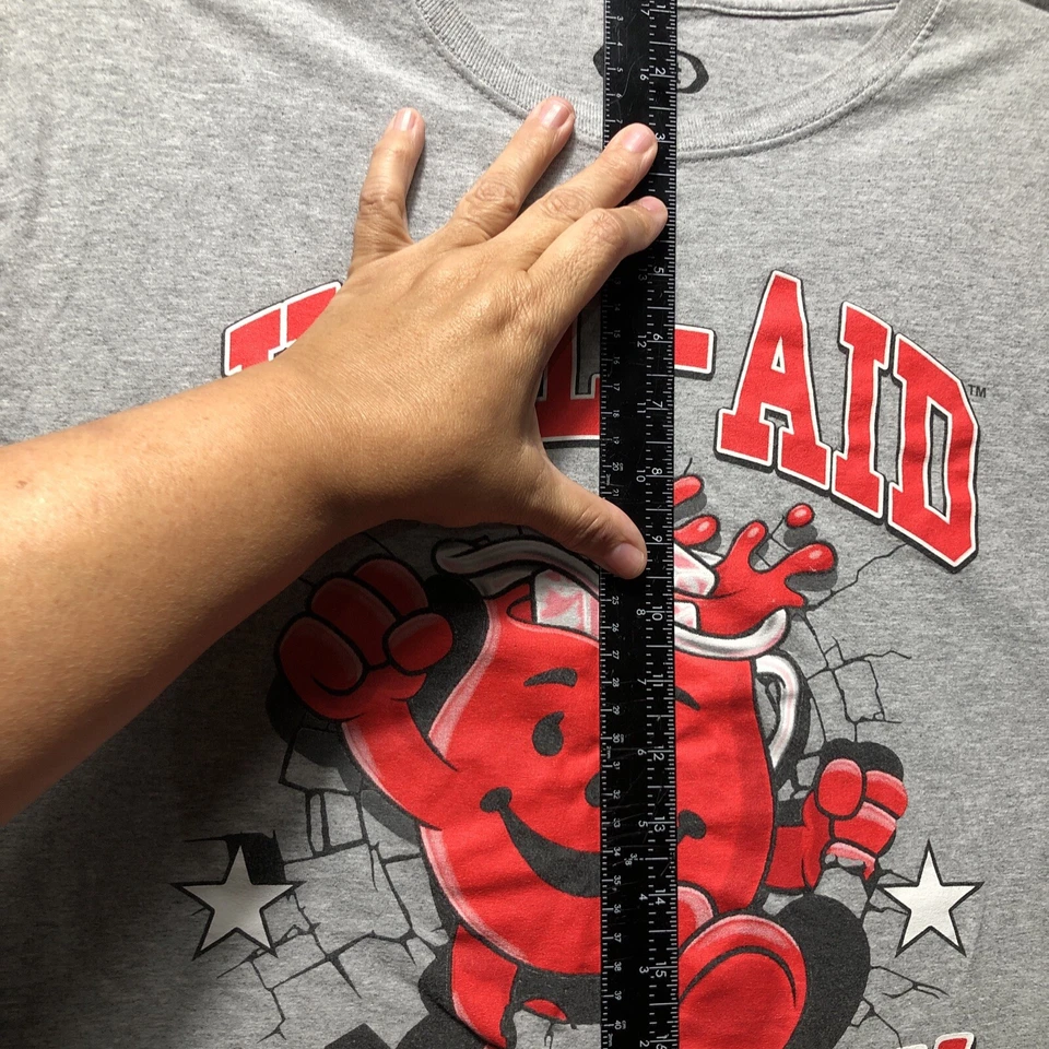 Camiseta Kool Aid Hombre Gris Mediana Logo Correr Kool Aid Hombre Oh Yeaahh Cuello Redondo Foto 4 de 4