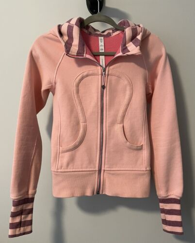 Pink Lululemon Full Zip Hoodie Size 2, Rare with P